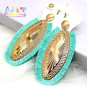 Large Fringed Boho Style Earrings